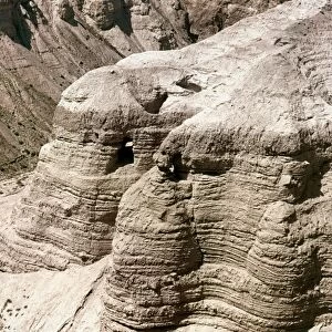 QUMRAN: DEAD SEAL SCROLLS. Cave Number 4, where some of the Dead Sea Scrolls were discovered in 1947