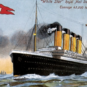 R. M. S. OLYMPIC: POSTCARD. The White Star liner Olympic, launched on 20 October 1910