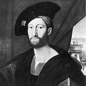 RAPHAEL: GIULIANO DE MEDICI (1479-1516). Duke of Nemours. Oil on panel by Raphael