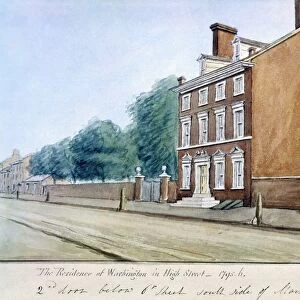 Residence of George Washington in Philadelphia while President. Watercolor, 1839, by W. L. Breton