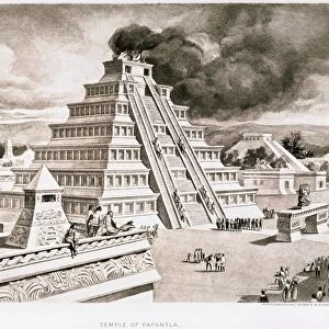 TEMPLE OF PAPANTLA, Mexico. Photogravure, 19th century
