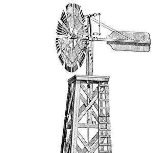 WINDMILL, c1880. American Halladay windmill at work. Line engraving, c1880