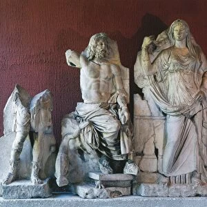 Marble group portraying Poseidon, Demeter and Artemis, from Agora of Smyrna, Zeus Altar (Turkey)