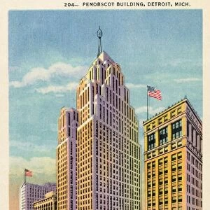 Penobscot Building in Downtown Detroit. ca. 1932, Detroit, Michigan, USA, 204--PENOBSCOT BUILDING, DETROIT, MICH
