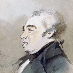 Portrait of Joseph Prudhomme. Watercolour by Henri Monnier (1805-1877) French cartoonist