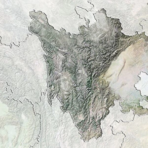 Province of Sichuan, China, Relief Map