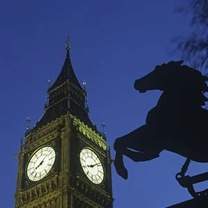 UK, England, London, City of Wesminster, Night view of Big Ben