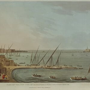 View of Alexandria with lighthouse, From Views of Egypt by Luigi Mayer, 1802, Engraving