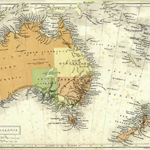 Antique map of Australia and New Zealand