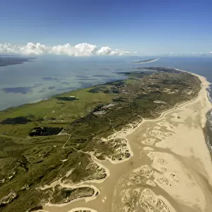 Aerial view, Northern beach, Wadden Sea, Norderney, island in the North Sea, East Frisian Islands, Lower Saxony, Germany