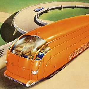 Futuristic Orange Bus