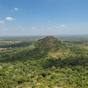 Green forest view from Sigiriya or Sinhagiri (Lion Rock Sinhalese) is an ancient rock fortress located in the northern Matale District near the town of Dambulla in the Central Province, Sri Lanka