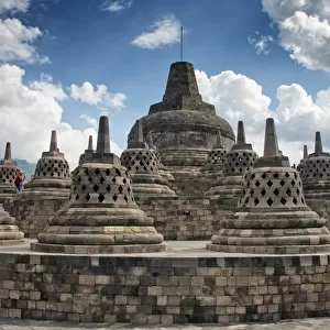 Stupas At Borobudur Temple, Jawa, Indonesia