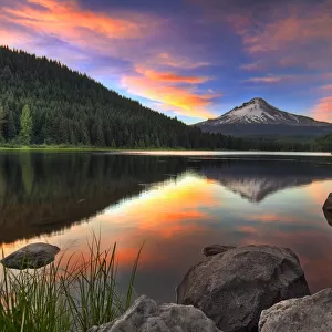 Sunset at Trillium Lake with Mount Hood