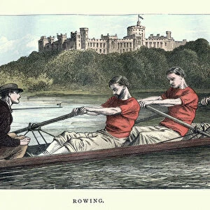 Victorian men rowing on the Thames, 19th Century
