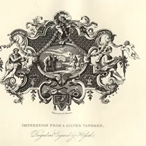 William Hogarths, Design from a silver tankard, Agriculture scene