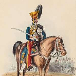 15th Hussars, Officer in Review Order, 1828 (lithograph)