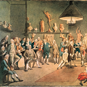The academicians of The Royal Academy in London, copy after a painting by Johann Zoffany