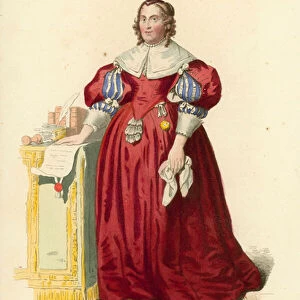 Anne d Autriche (coloured engraving)