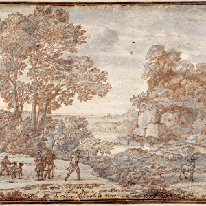 Ascanius shooting the stag of Sylvia, c. 1680 (pen & ink with wash on paper)