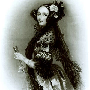 Augusta Ada Byron (1815-52) Countess of Lovelace (engraving) (b / w photo)