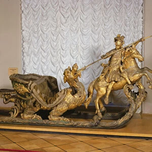 Carnival Sleigh with the figure of St George (wood & gold leaf)