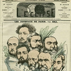 Cartoon of the team of the newspaper "Le XIXe siecle"