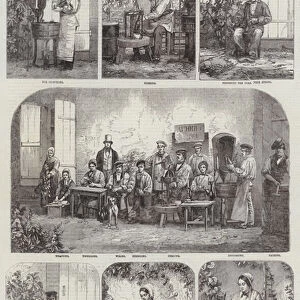 Champagne Bottling, at Pierry, in France (engraving)