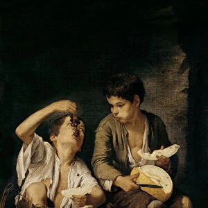 Two Children Eating a Melon and Grapes, 1645-46 (oil on canvas)