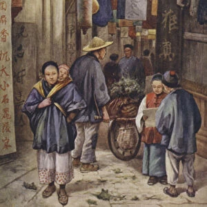 A Chinese street (colour litho)