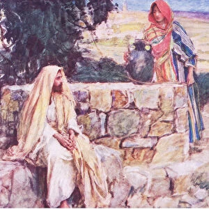 Christ and the woman of Samaria, from The Bible Story published by Hodder & Stoughton, c