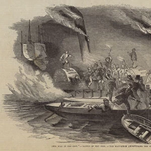 "Civil War in the City, "Battle of the Pool, the Watermen recapturing the St Pauls Wharf Pier (engraving)