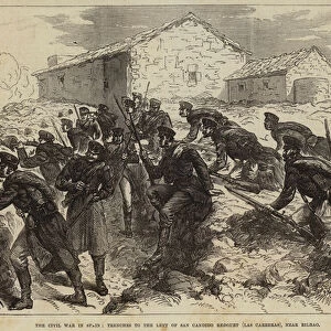 The Civil War in Spain, Trenches to the Left of San Candido Redoubt (Las Carreras), near Bilbao (engraving)