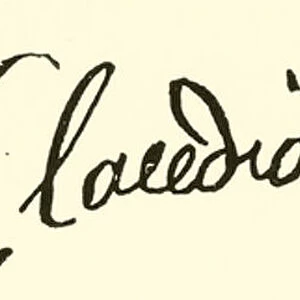 Claudio Monteverde, signature (engraving)