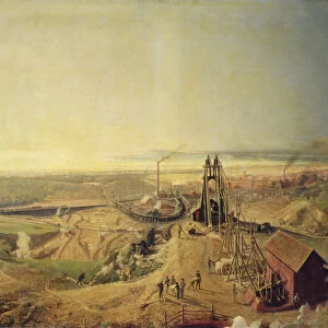 Coalmines and Clay Quarries at Montchanin (oil on canvas)