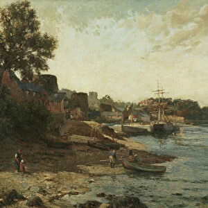 Conway Quay (oil on canvas)