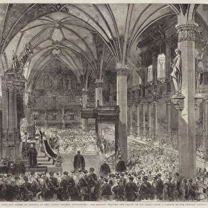 The Coronation of the King and Queen of Prussia in the Castle Church Konigsberg, His Majesty placing the Crown on his Head (engraving)