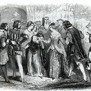 Creation of the order of the garter, 19th century (engraving)
