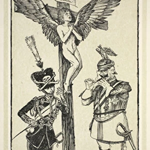 The Crucifixion of Belgium, illustration from The Kaisers Garland by Edmund J