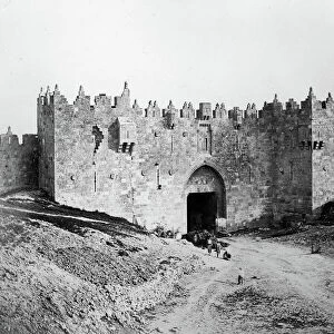 Damascus Gate, Jerusalem, 1857 (b / w photo)