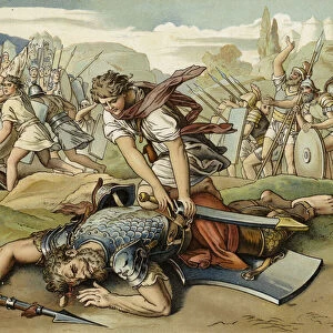 David and Goliath (chromolitho)