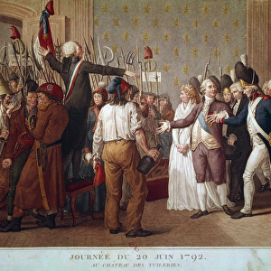 The day of June 20, 1792 at the Chateau des Tuileries. King Louis XVI presents himself