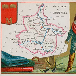 Department of Ardennes in northeast France (chromolitho)