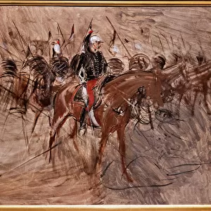 Dragoons on horseback, 1898 (oil on canvas)