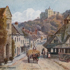 Dunster, Somerset (colour litho)