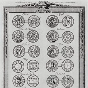 English coins from the reign of Egbert to that of Harthacnut (engraving)