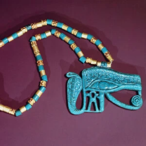 Eye of Ra pectoral, from the Tomb of Tutankhamun, New Kingdom (gold & blue faience)