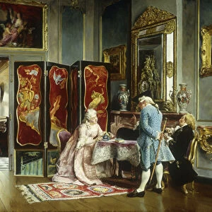 Figures in an Elegant Interior, 1879 (oil on panel)