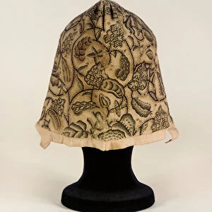 A fine blackwork coif, 1620-40 (linen) (see also 1616683)