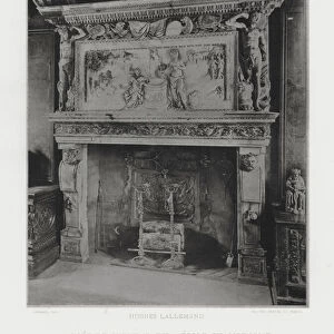 Fireplace: Musee De Cluny, Paris, Ecole Champenoise (b / w photo)